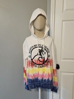 bloom + pop White Norty Myrtle Beach Tie-Dye Hoodie
